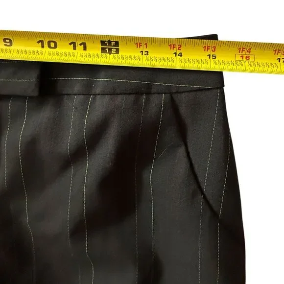 Anne Klein Black Pantsuit With Green & purple Pinstripes Size 6 - Picture 13 of 17